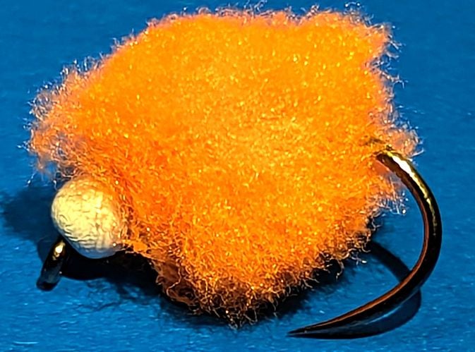 Fire Orange Eggstasy  egg  - hot head White #10 barbless / E114