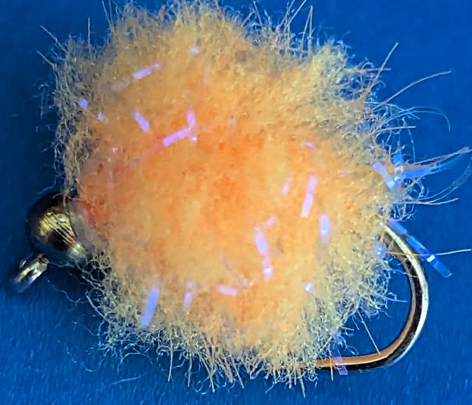 Eggstasy  egg ,Electric UV, peach, SIZE 10. barbless ,E151