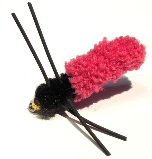 Wotsit, Mitten, Mop Fly , Pink/rubber legs # 12 BARBED [mop 5]