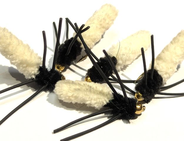 Wotsit, Mitten, Mop Fly , White /rubber legs #10 barbed  [mop10]