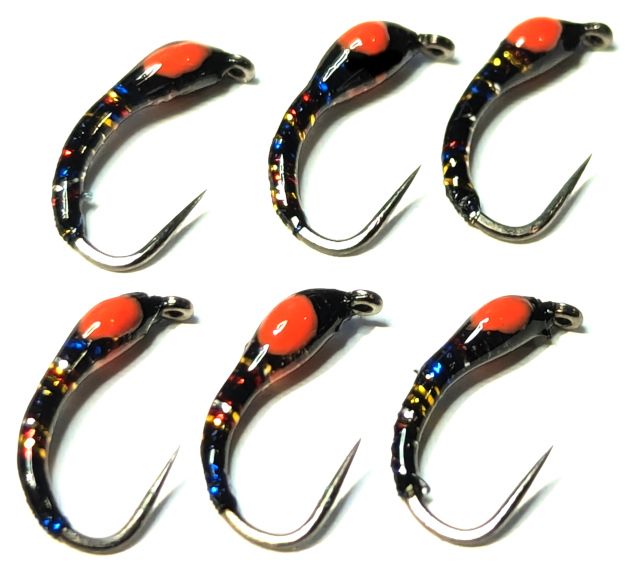 5 x.   BUZZER -MOSAIC HOT SPOT .BARBLESS #12, GRUB HOOK [HS 34]S
