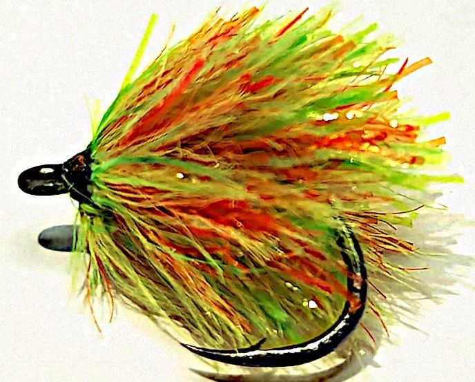 Two tone Blob-Chartreuse /fl Orange-size 8 Barbed -[BL73]