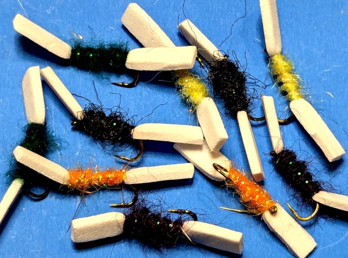 Shipmans Buzzers, foam, 10 xTrout flies , assorted patterns