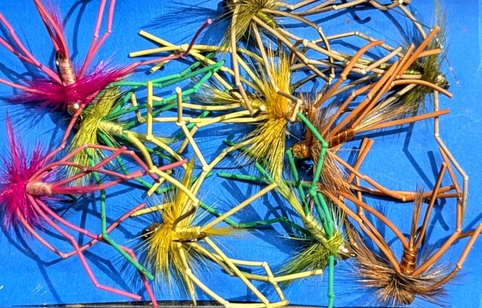 Gold head vibrating daddy long legs,10 x Trout flies, Assorted patterns,