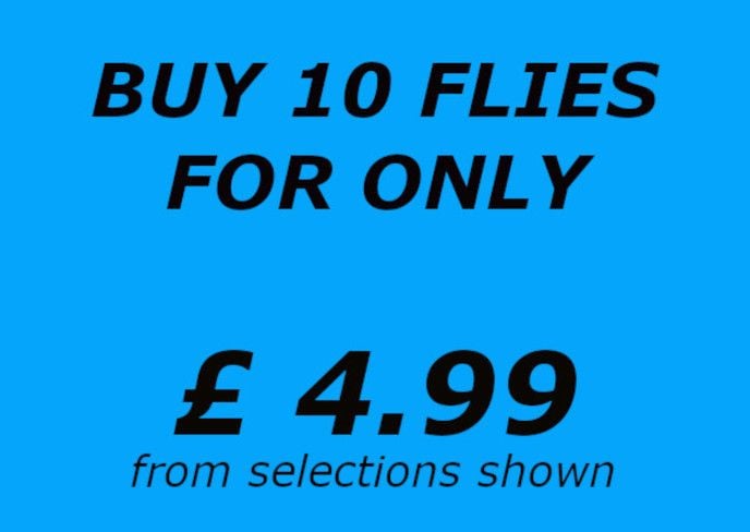 <!-010-> PACKS OF 10 FLIES  ONLY £4.99