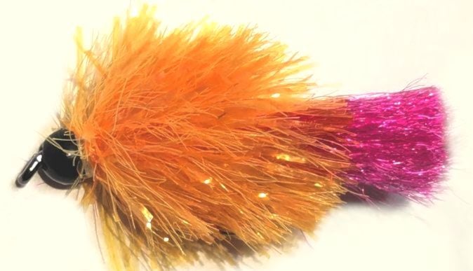 Tungsten Bead Blob ,FL yellow /cerise  #10 barbless [TBB 1]