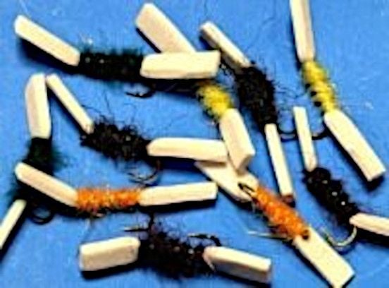 Shipmans Buzzers, foam, 10 x Trout flies , assorted patterns