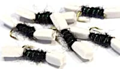 10 X   Shipmans Buzzer- Black Sugarcube ,#12 BARBLESS [BS25]