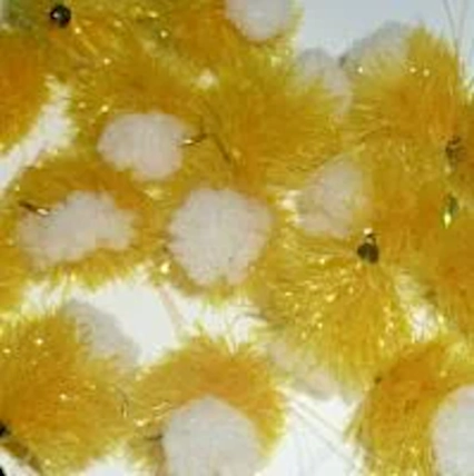 10 X  Blob - Yellow and White #10 barbed /BL36