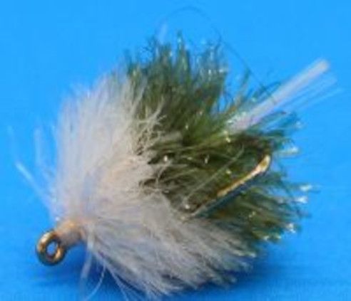 10 X  Blob -Olive and White #10 barbed /BL28