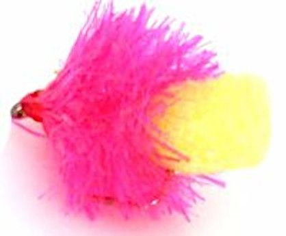 FABS X 10 FLIES ,FL Pink and Yellow / F 15 #10 BARBED