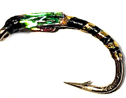 10 x  Buzzer-Gold rib with mirage cheeks #12 barbed [BV137]