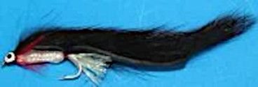 10 x zonker Black with Pearl Mylar body and Red throat hackle ,# 10 barbed/Z 38
