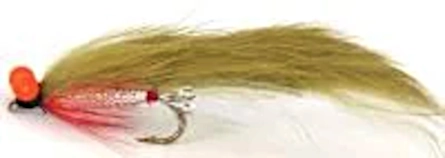 10 x   Zonker -Olive / Silver with Orange hot head # 10 barbed[Z 66]