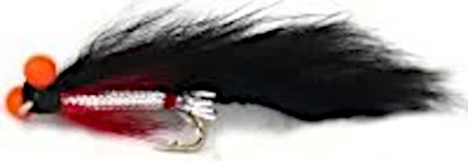 10 x   Zonker -Black / Silver with Orange hot head # 10 barbed [Z 71]