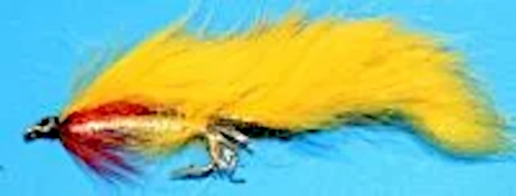 10 x   zonker - yellow with silver Mylar body , # 10 barbed/Z 48