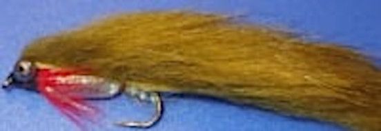 10 x zonker - Olive and Pearl mylar chain eye, # 10 barbed /Z10