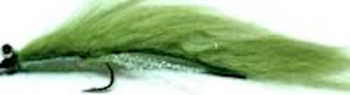 10 x zonker - LT Olive and Pearl mylar # 10 barbed/Z17
