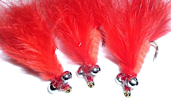10 X  Cats whisker,Red A1 TROUT FLIES #12 BARBED CAT16