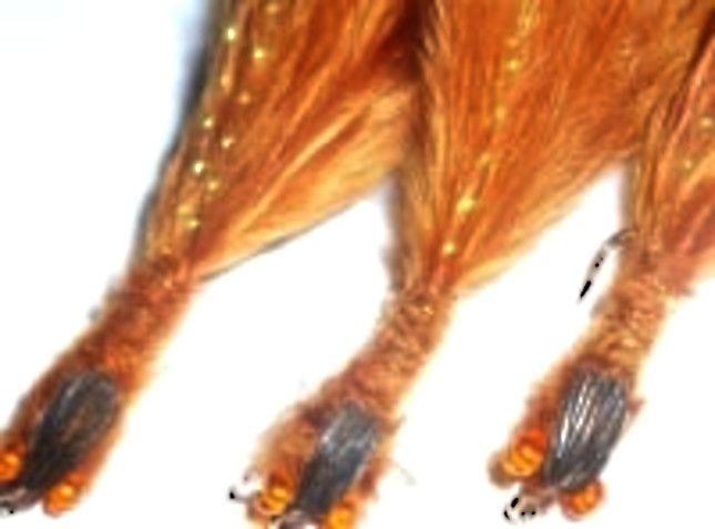 10  X Damsel - Brown Marabou-Crystal flash #12 barbed /DAM 23