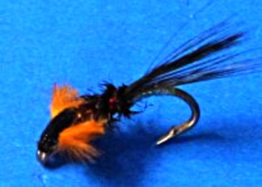 10 X  Diawl bach,Orange marabou buds #12 barbed/ D25