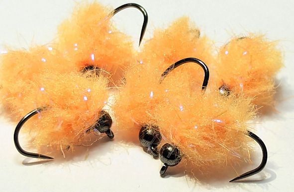 Tungsten eggstacy egg fly , UV Peach  #10 barbless [EGG212]
