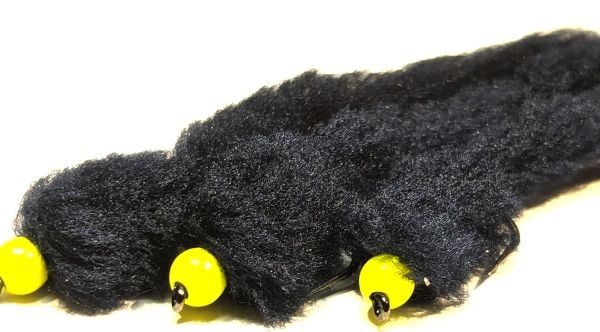 Eggstasy worm, Black and yellow size 10  barbless  EW16