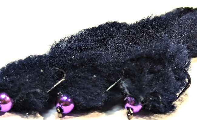 Eggstasy worm, Black and EP  Purple size 10  barbless  EW18