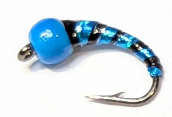Buzzer Nugget-Black and Blue Trout flies #16 Barbed BH11