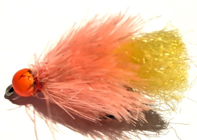 Blob -  Sunset /weighted - hot head orange #10 barbless A1 TROUT FLIES BL4