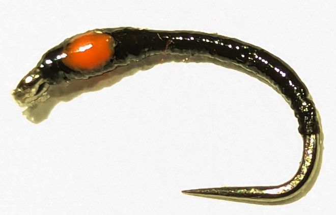 5 x.   Buzzer-Black-Orange hot spot #12 barbless  [HS28]
