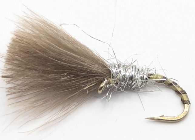 CDC Buzzers Cream Silver Trout Flies Size 14 Barbed Hooks shuttlecock CDC46