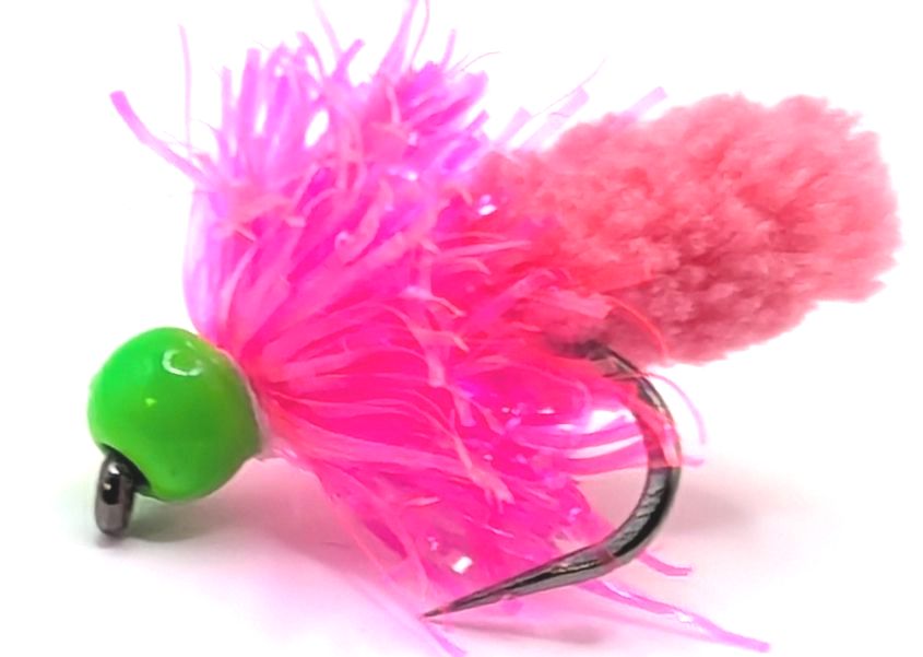 Blob -Cerise Pink /Green size 10 barbless   BL76