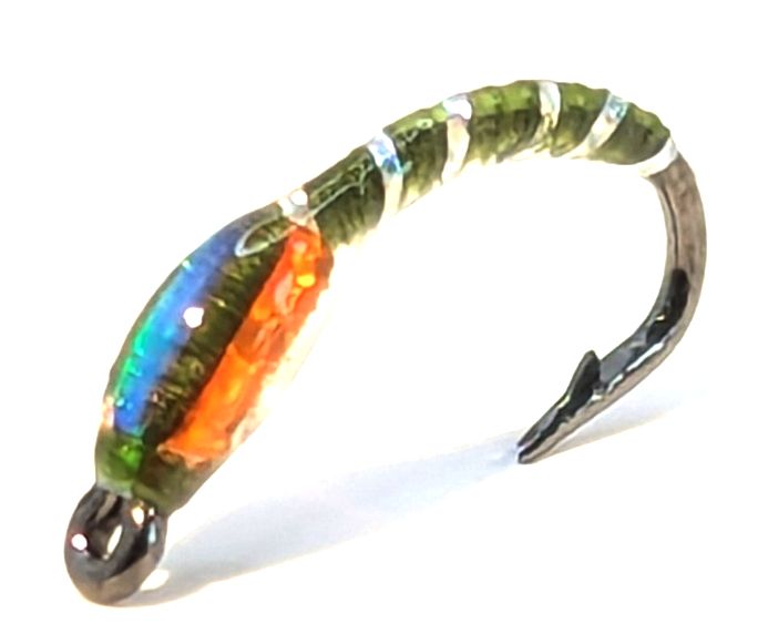 Buzzer-Olive  with Gold holo cheeks, #12 barbed [BV 36]