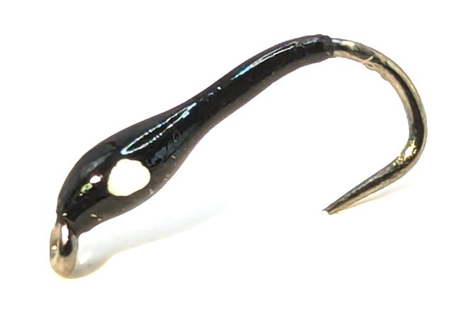 Buzzer- Wicked White hot spot  Barbless #12, straight hook  [HS 32]