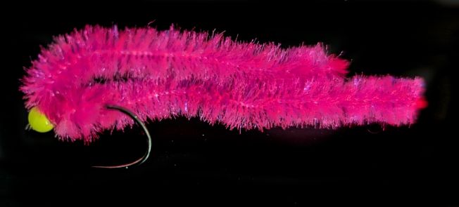 Shimmy worm , FL Pink /Yellow.#10 barbless [shim20]