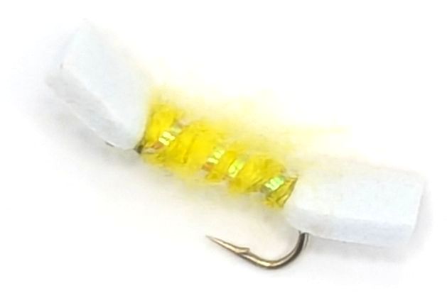 Buzzer - Shipmans - yellow  and white - sugar cube [BS15] #12 barbed