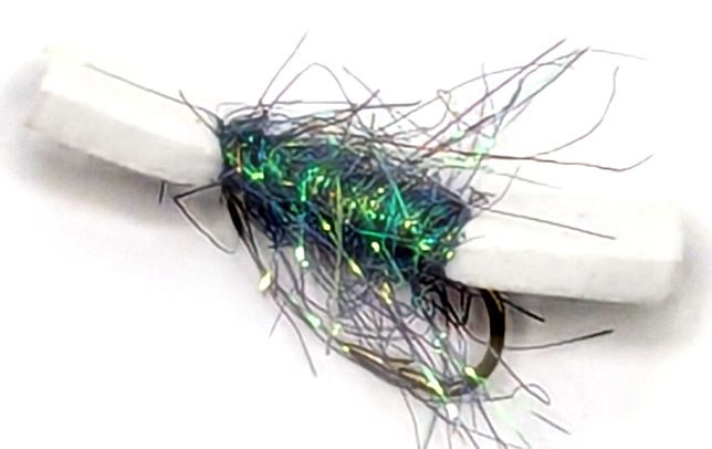 Buzzer - Shipmans - Peacock  and white - sugar cube #14 barbed BS3