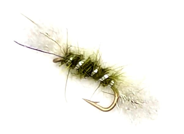10 X   Buzzer - Shipmans -  Olive and silver #16 barbed [BS 10]
