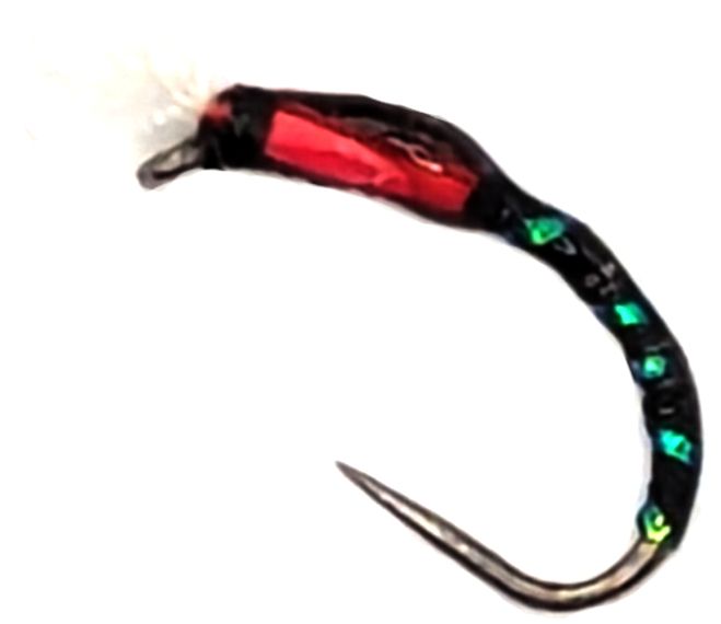Buzzer, barbless, black, Red with breathers  #14 barbless [BV 130]