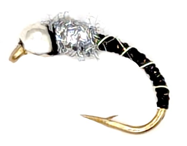 Silver head buzzer-Black and Silver # 14 barbed [BH5]