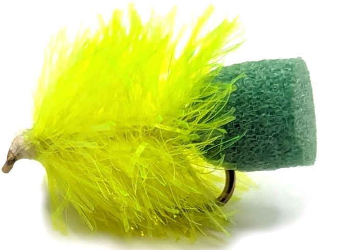 5 X  fabs ,Jelly , fl Yellow and Olive #10 barbed / F23