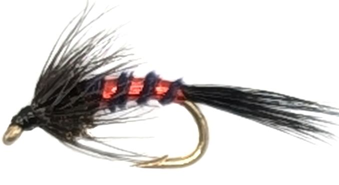 Cruncher,Black With Holographic Red Rib   #10   barbed  [CR14]