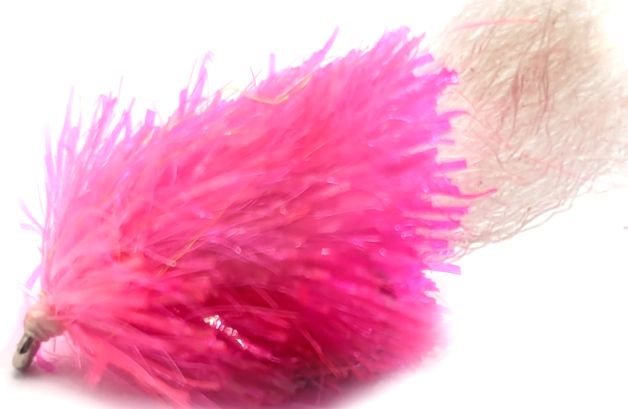5 X  Blob - Pink with Blushing  White tail #10 barbed /BL13
