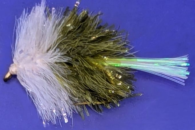 5 X   Blob -Olive and White #10 barbed  /BL28