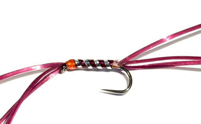 Bloodworm-Apps Claret /Silver #10 Barbless 6 Legs  BL106B