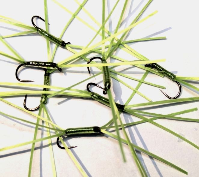 Blood worm -flexifloss-  Green  #10 barbless [BL 34]