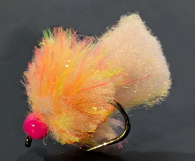 Blob Orkney Peach blend, with pink brass bead .size 10 barbless MC EGG- IT  BL83