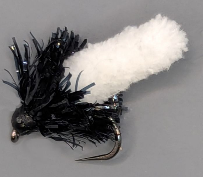 Wotsit, Mitten, Mop Fly ,White / Black # 10 Barbless mop13