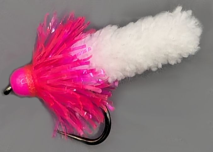 Wotsit, Mitten, Mop Fly ,White / Pink # 10 Barbless mop14
